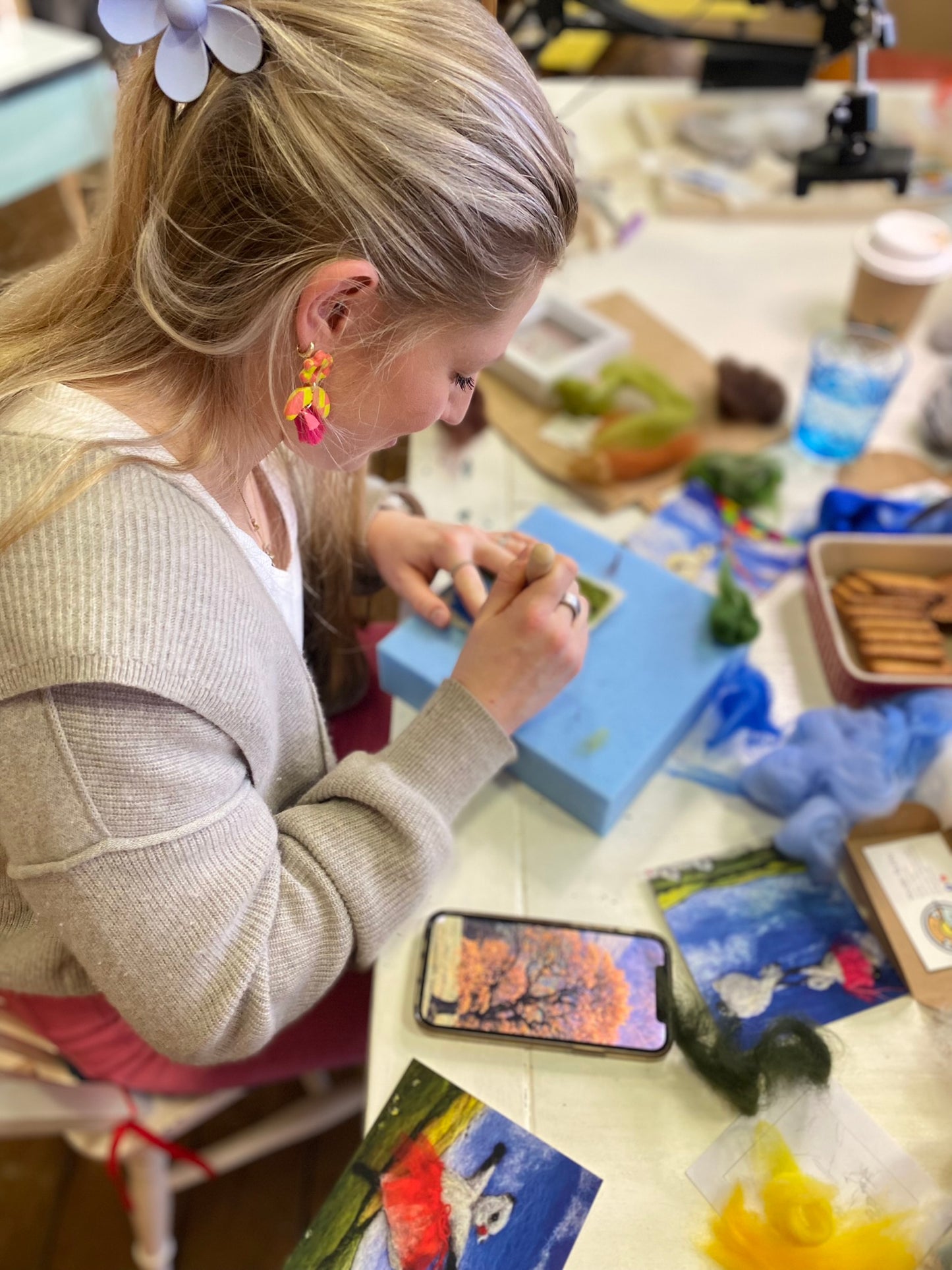 Needle Felting a Picture Saturday, 18th October