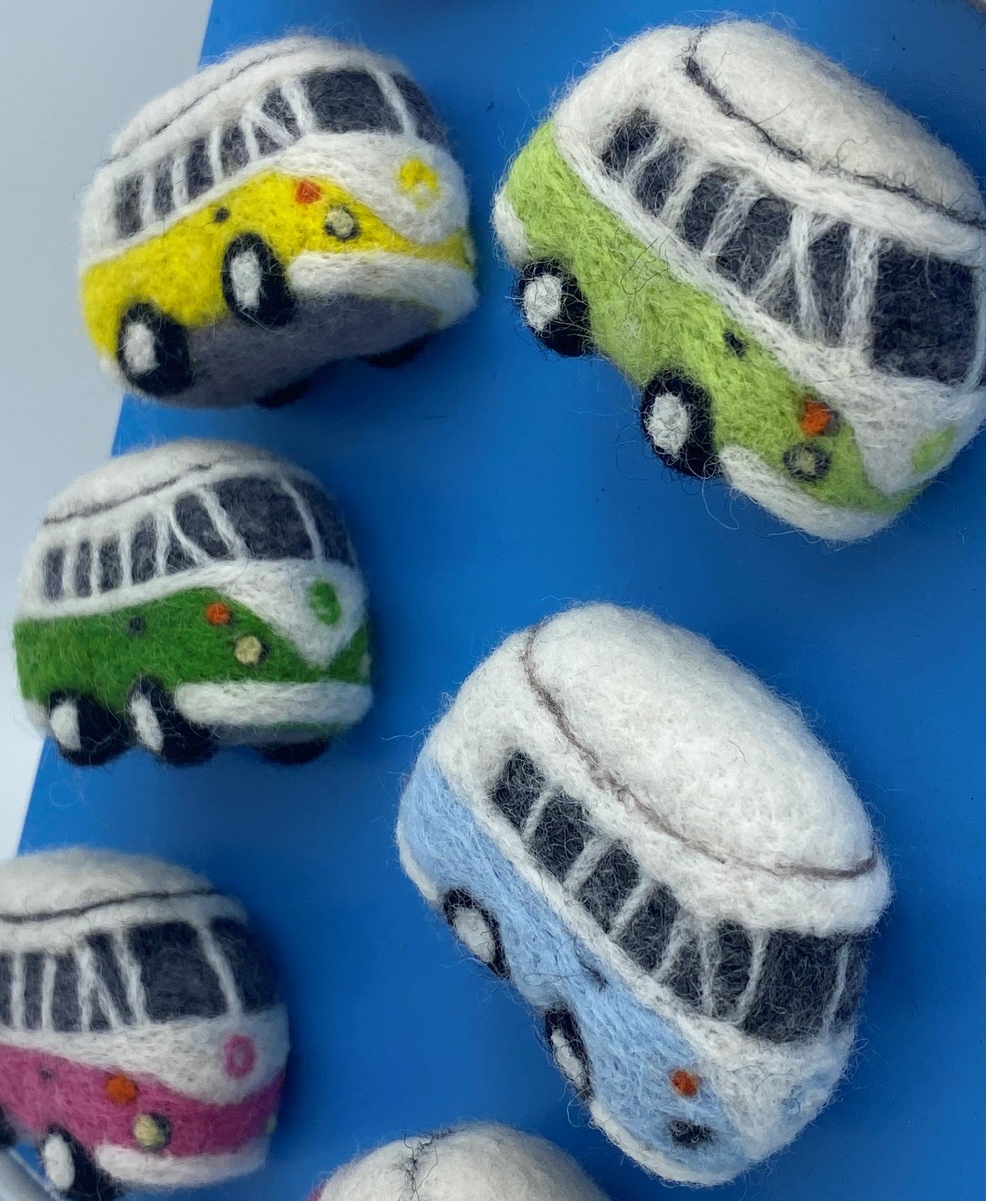 Miniature VW Style Camper Van Fridge Magnet, needle felted model, various colours