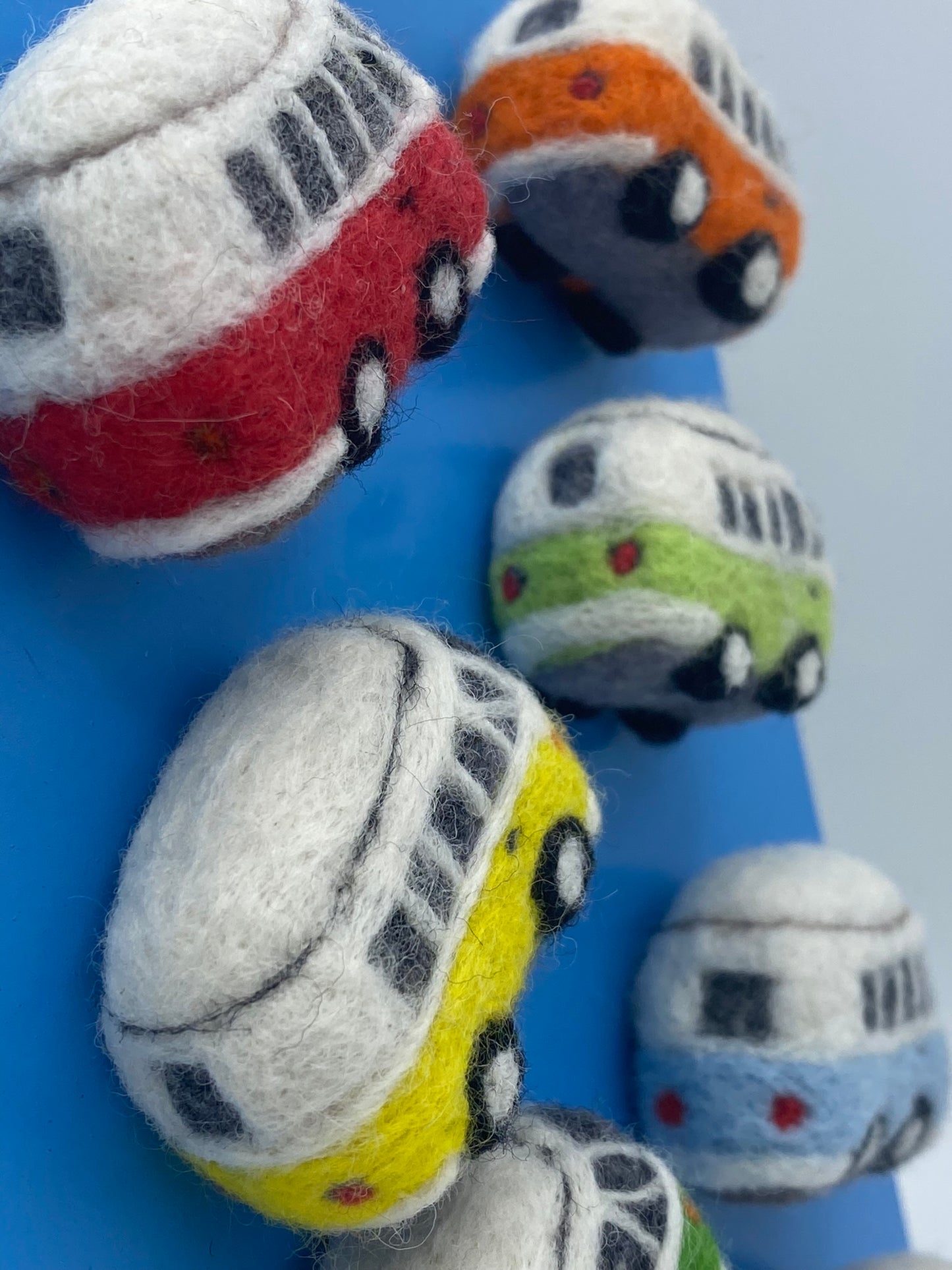 Miniature VW Style Camper Van Fridge Magnet, needle felted model, various colours