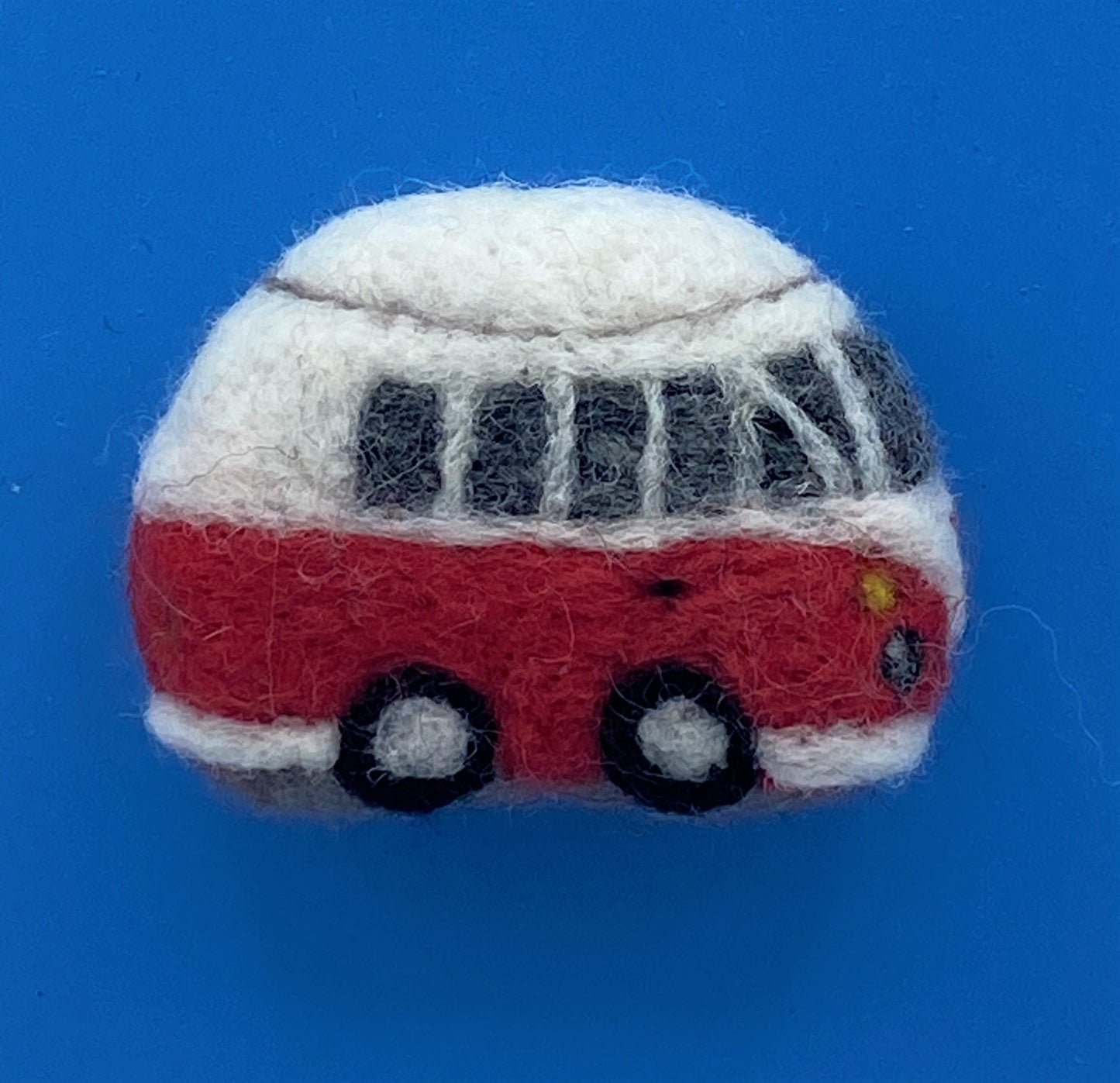 Miniature VW Style Camper Van Fridge Magnet, needle felted model, various colours