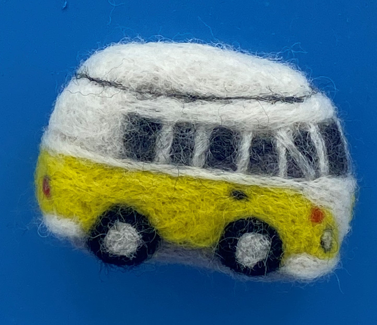 Miniature VW Style Camper Van Fridge Magnet, needle felted model, various colours