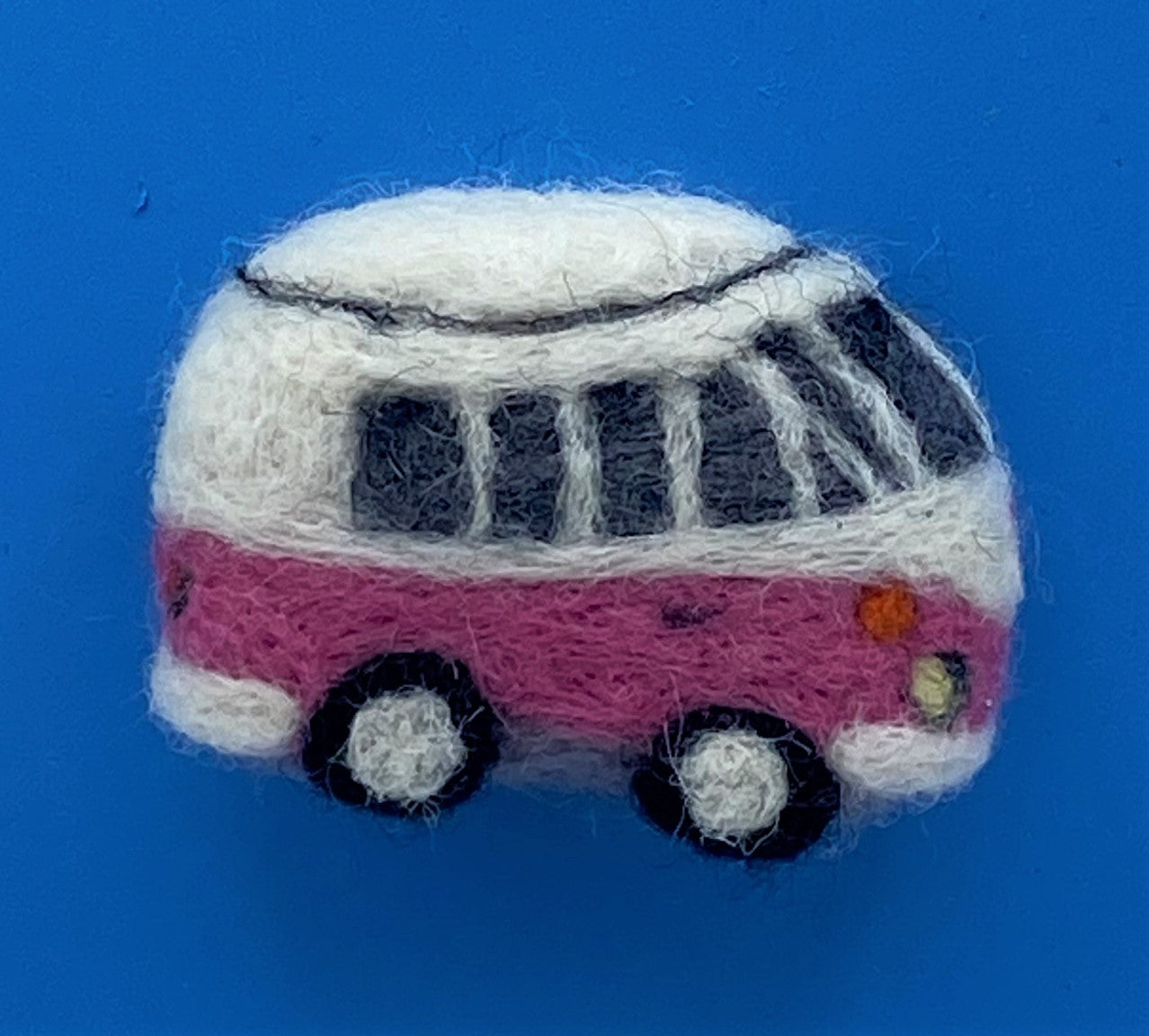 Miniature VW Style Camper Van Fridge Magnet, needle felted model, various colours
