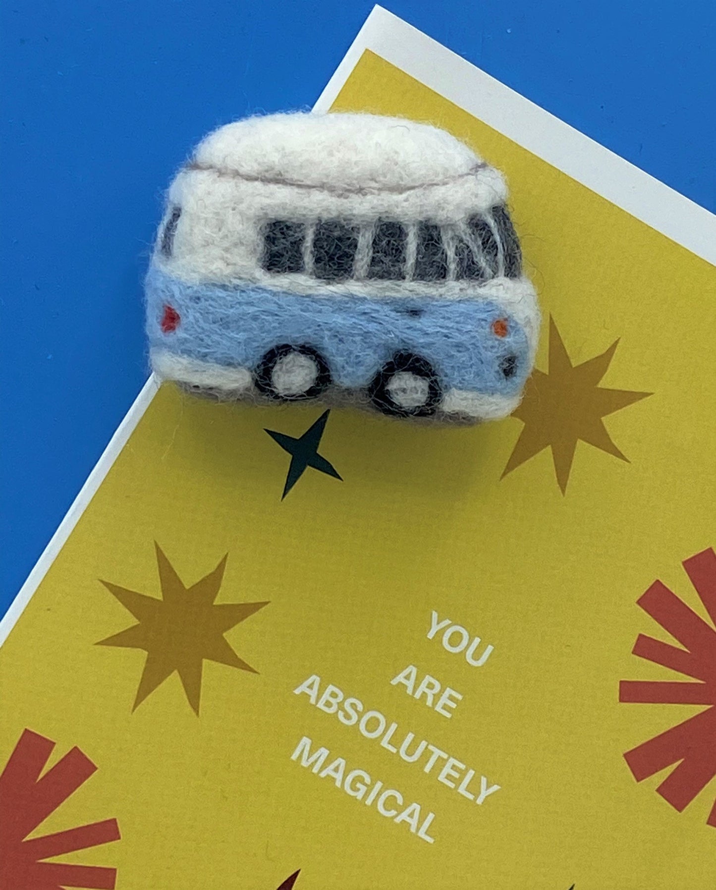 Miniature VW Style Camper Van Fridge Magnet, needle felted model, various colours