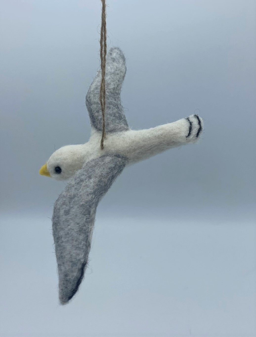 Flying Seagull Friend, needle felted model