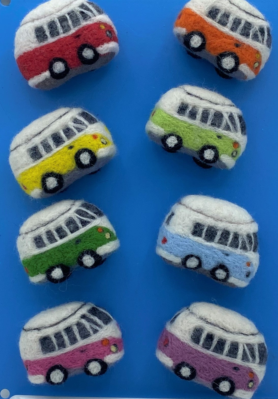 Miniature VW Style Camper Van Fridge Magnet, needle felted model, various colours