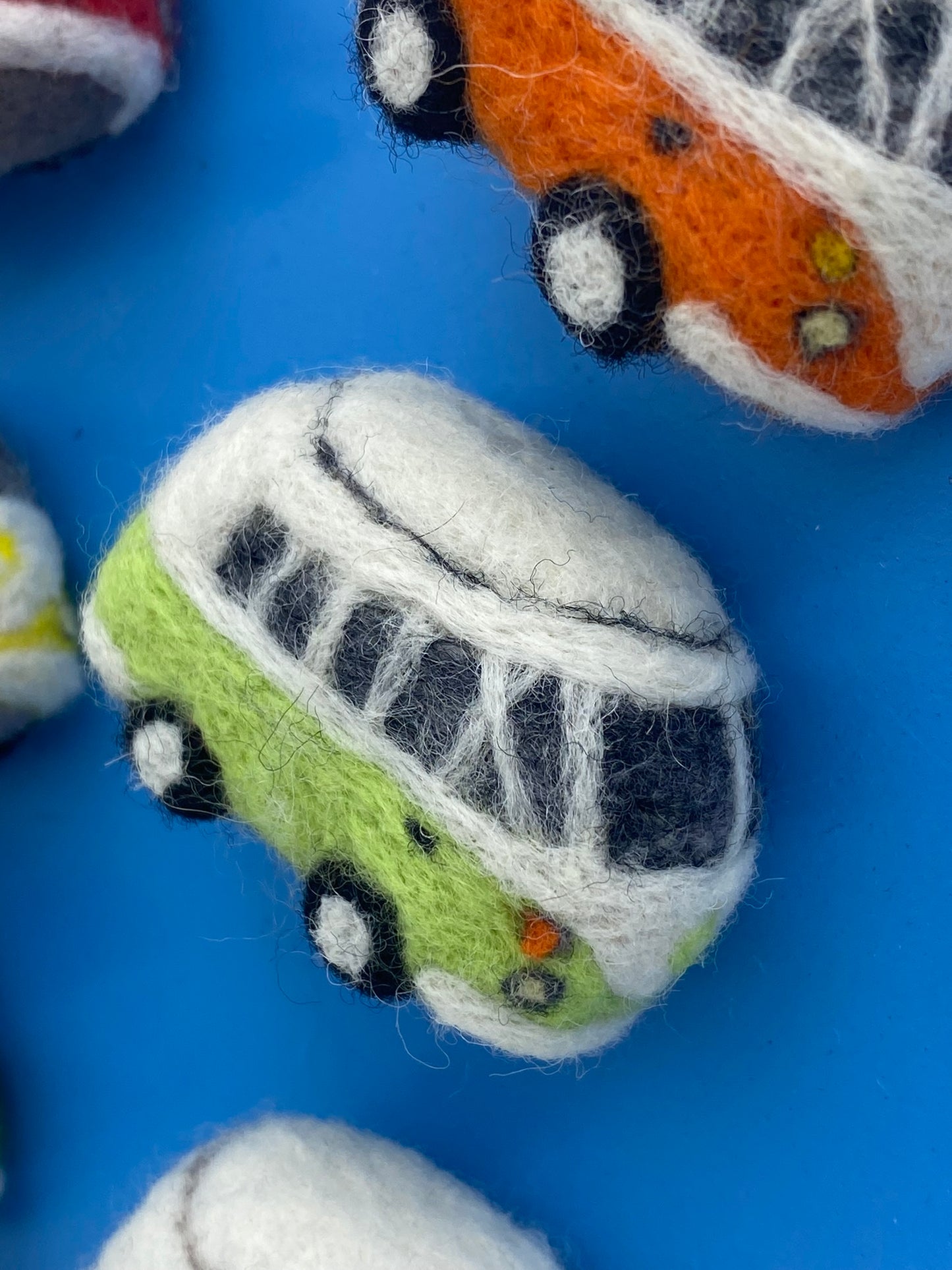 Miniature VW Style Camper Van Fridge Magnet, needle felted model, various colours