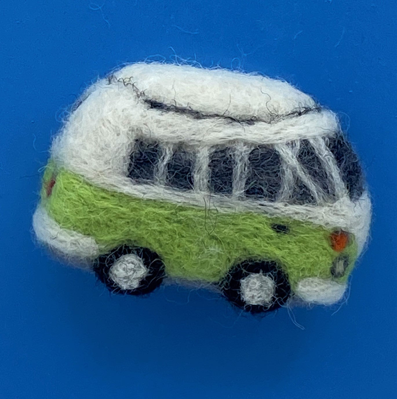 Miniature VW Style Camper Van Fridge Magnet, needle felted model, various colours