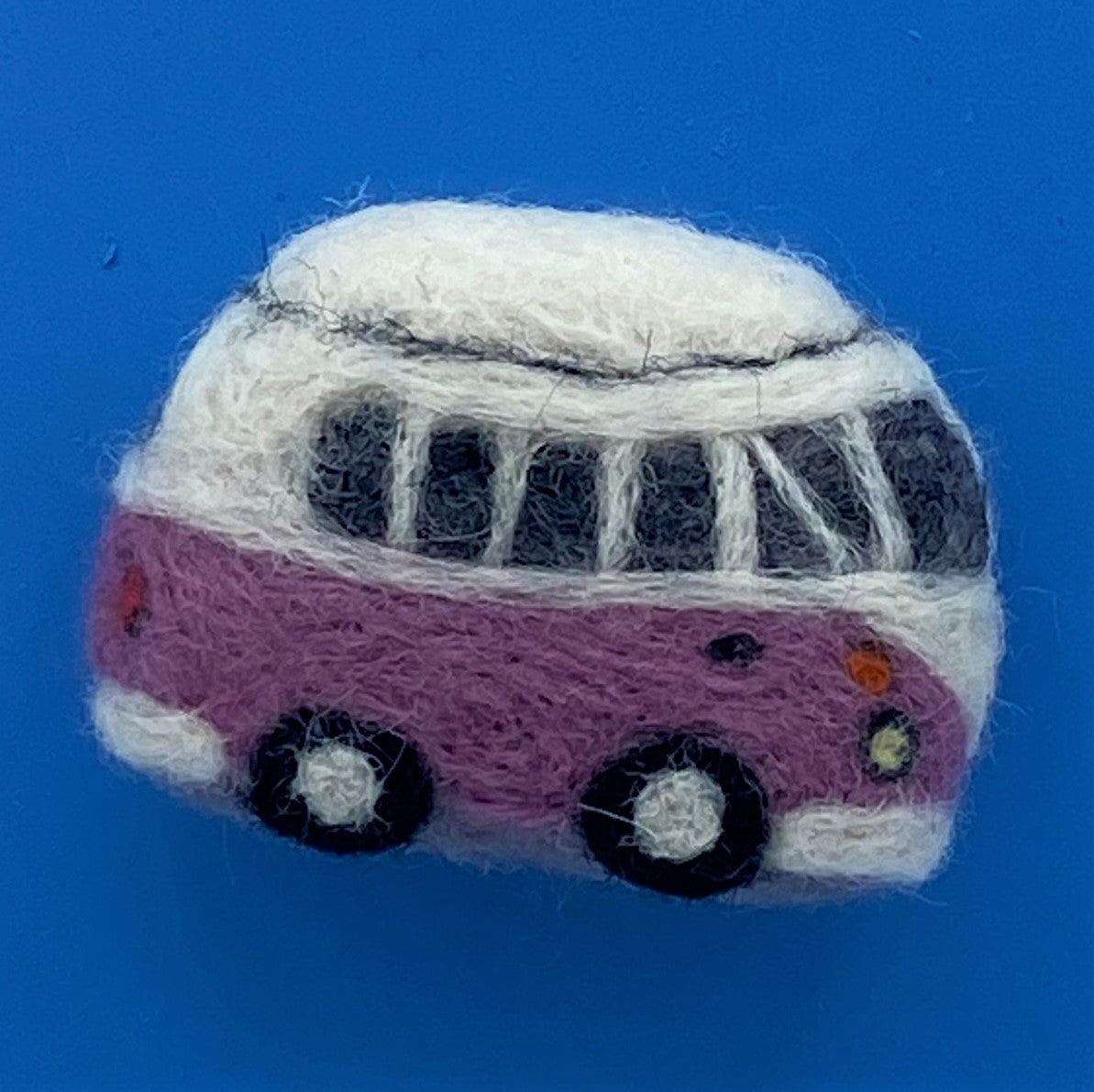 Miniature VW Style Camper Van Fridge Magnet, needle felted model, various colours